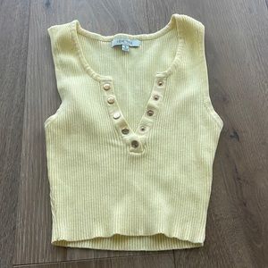 Yellow crop top with buttons
